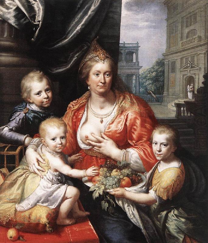 MOREELSE, Paulus Sophia Hedwig, Countess of Nassau Dietz, with her Three Sons sg china oil painting image